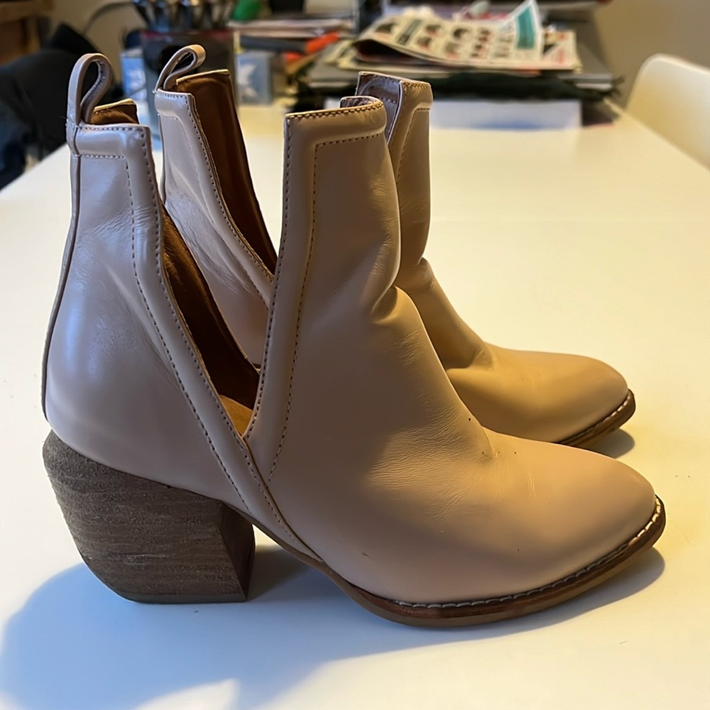Nude Jeffery Campbell heel boots.
